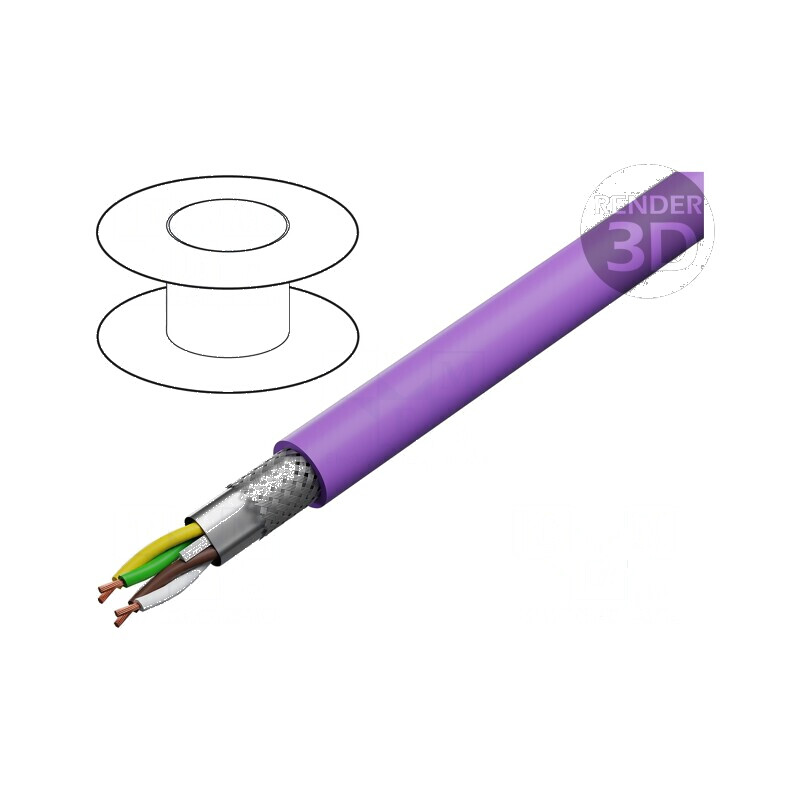 Cablu CAN bus litat 2x2x0,25mm2 Cu PUR violet 600V | Electronic-mag.ro | Componente Electronice