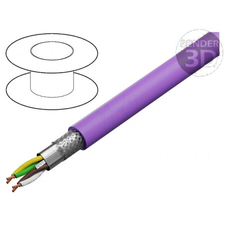 Cablu CAN bus litat 2x2x0,25mm2 Cu PUR violet 600V | Electronic-mag.ro | Componente Electronice