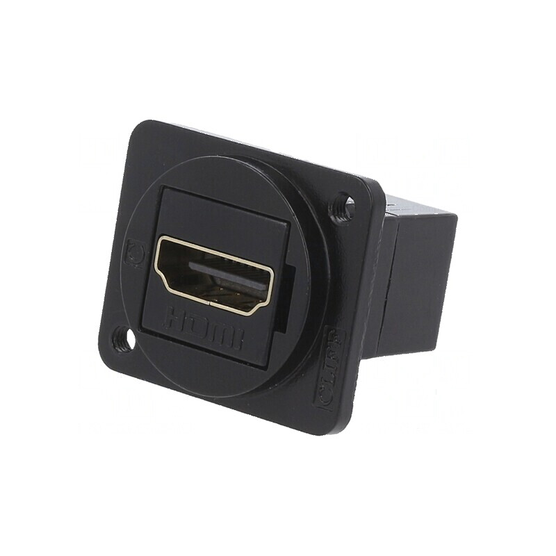 Adaptor HDMI soclu FT aurit 19x24mm metal | Electronic-mag.ro | Componente Electronice
