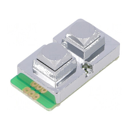 Tastatură metalică cu 2 butoane, rezistență mecanică 1.000.000 cicluri | Electronic-mag.ro | Componente Electronice