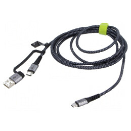 Cablu USB 2.0 A la C 3m negru și gri | Electronic-mag.ro | Componente Electronice