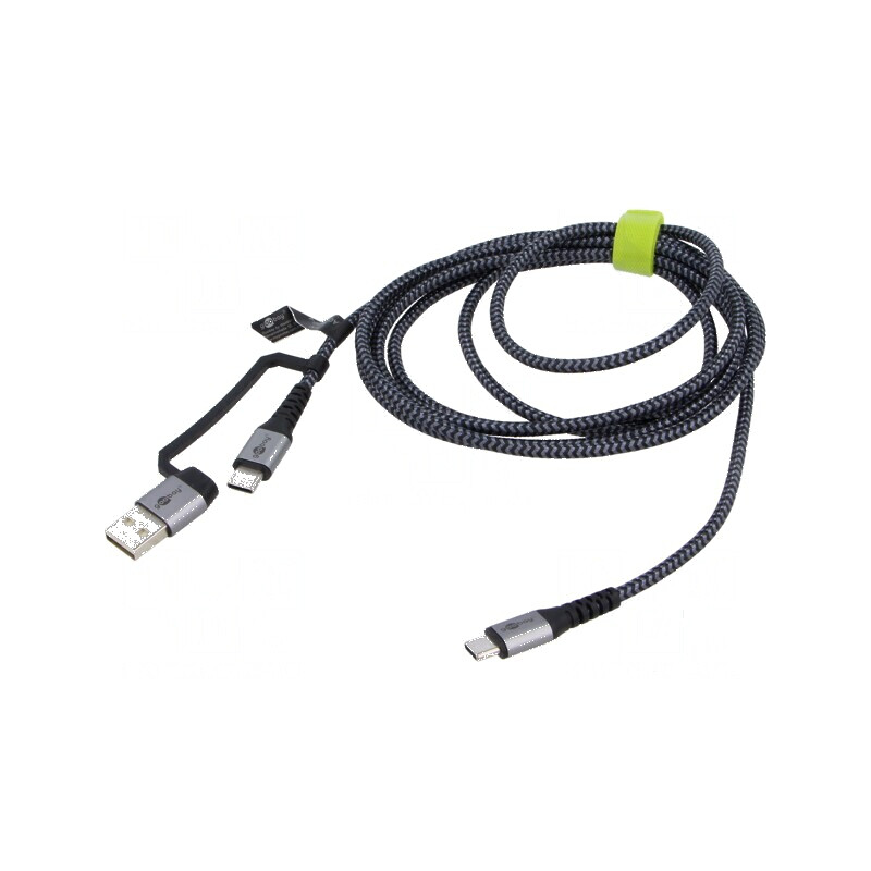 Cablu USB 2.0 A la C 3m negru și gri | Electronic-mag.ro | Componente Electronice