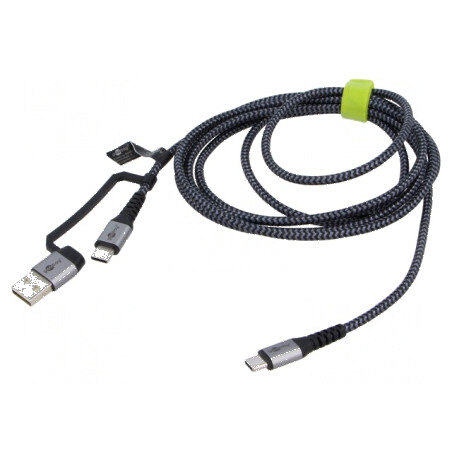 Cablu USB 2.0 A la C 3m negru și gri | Electronic-mag.ro | Componente Electronice