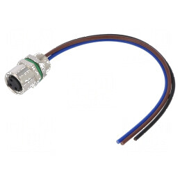 Conector M8 mamă 3 pini drept pentru montare pe panou 3A | Electronic-mag.ro | Componente Electronice