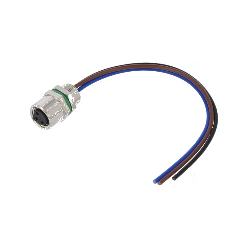 Conector M8 mamă 3 pini drept pentru montare pe panou 3A | Electronic-mag.ro | Componente Electronice