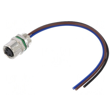 Conector M8 mamă 3 pini drept pentru montare pe panou 3A | Electronic-mag.ro | Componente Electronice