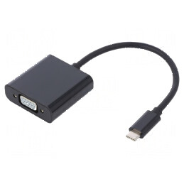 Adaptor USB C la D-Sub 15pin HD 0,23m negru | Electronic-mag.ro | Componente Electronice