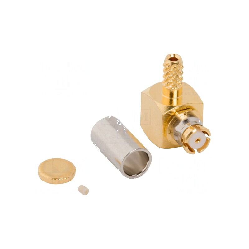 Conector coaxial mamă 90° 50Ω pentru lipire pe cablu | Electronic-mag.ro | Componente Electronice
