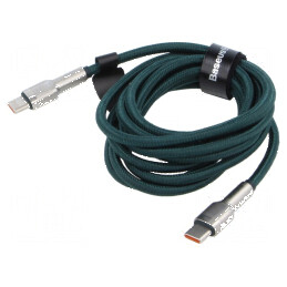 Cablu USB C 2m verde 100W mufă duală | Electronic-mag.ro | Componente Electronice