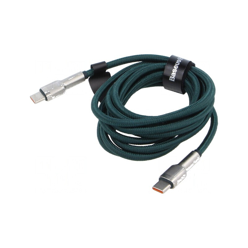 Cablu USB C 2m verde 100W mufă duală | Electronic-mag.ro | Componente Electronice
