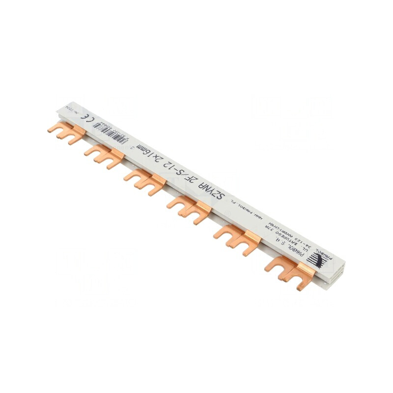 Bară colectoare 16mm2 Poli: 2 Unom: 400V tip pieptene L: 210mm | Electronic-mag.ro | Componente Electronice