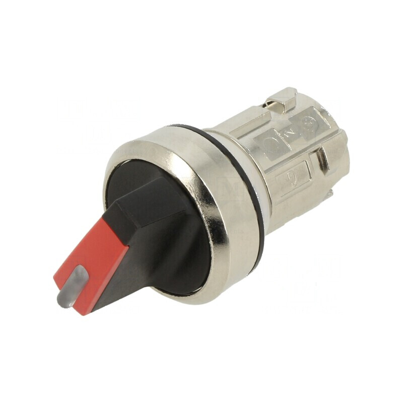 Comutator rotativ 22mm IP67 roşu Poz.i stab 2 proeminent | Electronic-mag.ro | Componente Electronice