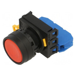 Comutator 22mm Acţionat prin Apăsare 2 NO Roşu | Electronic-mag.ro | Componente Electronice