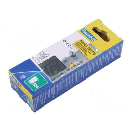 Piuliță nit M4 oțel 20 buc + burghiu pentru grosimi 0,5÷2mm | Electronic-mag.ro | Componente Electronice