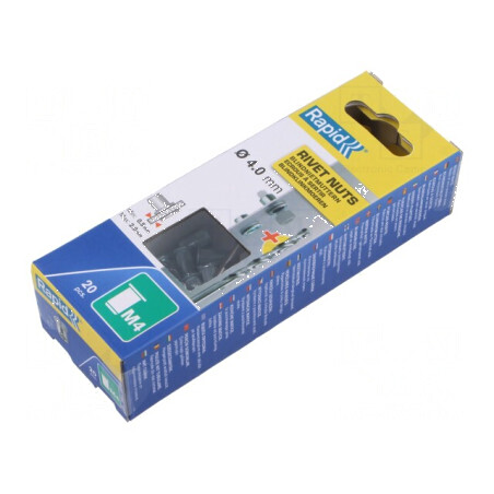 Piuliță nit M4 oțel 20 buc + burghiu pentru grosimi 0,5÷2mm | Electronic-mag.ro | Componente Electronice