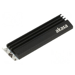 Radiator extrudat negru din aluminiu 71mm x 22mm x 6,4mm | Electronic-mag.ro | Componente Electronice
