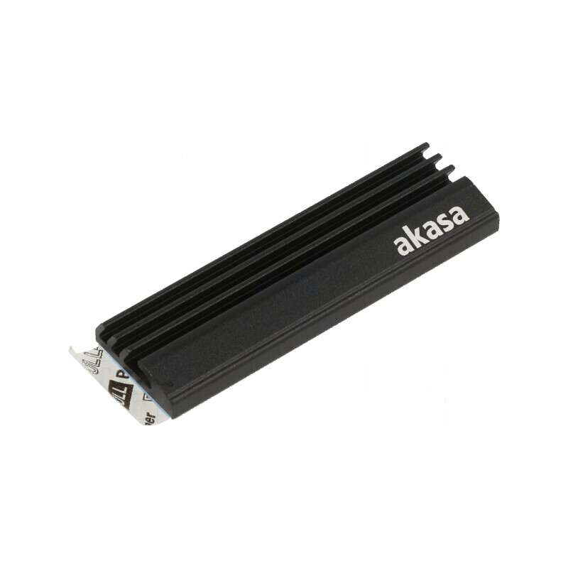 Radiator extrudat negru din aluminiu 71mm x 22mm x 6,4mm | Electronic-mag.ro | Componente Electronice
