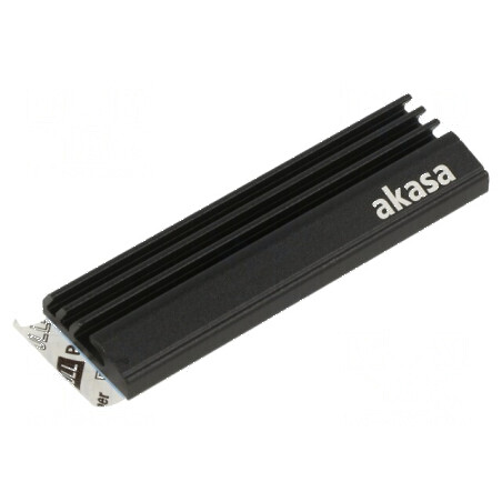 Radiator extrudat negru din aluminiu 71mm x 22mm x 6,4mm | Electronic-mag.ro | Componente Electronice