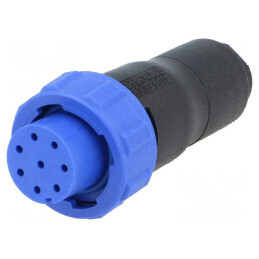 Conector circular mufă mamă PIN 8 fără contacte pe cablu | Electronic-mag.ro | Componente Electronice