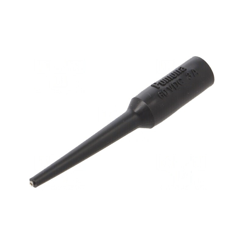 Terminal de măsurare 3A neagră cu vârf de 0,76mm - Izolație PVC | Electronic-mag.ro | Componente Electronice