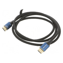 Cablu HDMI 2.1 Mufă HDMI PVC Textil Negru 2m | Electronic-mag.ro | Componente Electronice