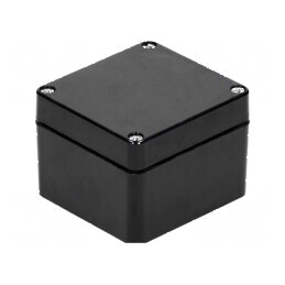 Carcasă universală poliester neagră 75mm x 80mm x 55mm | Electronic-mag.ro | Componente Electronice