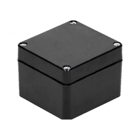 Carcasă universală poliester neagră 75mm x 80mm x 55mm | Electronic-mag.ro | Componente Electronice