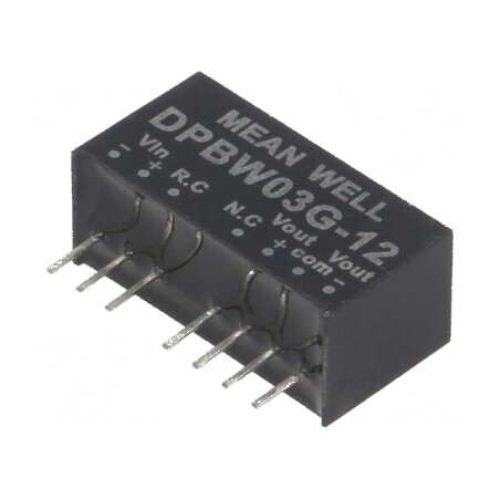 Convertor DC/DC 3W 18-75V la 12VDC și -12VDC SIP8 | Electronic-mag.ro | Componente Electronice
