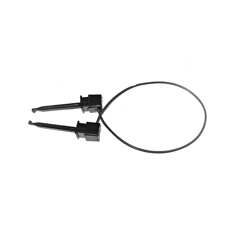 Cablu de măsurare 5A cu cârlig negru, clips pe ambele părți | Electronic-mag.ro | Componente Electronice