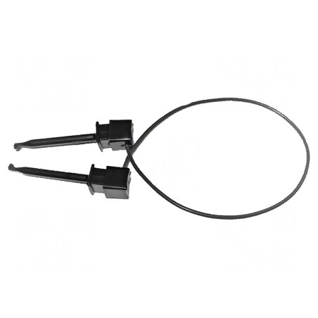 Cablu de măsurare 5A cu cârlig negru, clips pe ambele părți | Electronic-mag.ro | Componente Electronice