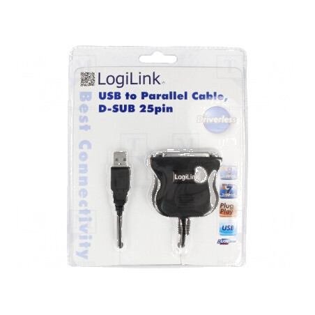 Adaptor USB 1.1 D-Sub 25pin soclu cu cablu USB A 1,8m | Electronic-mag.ro | Componente Electronice