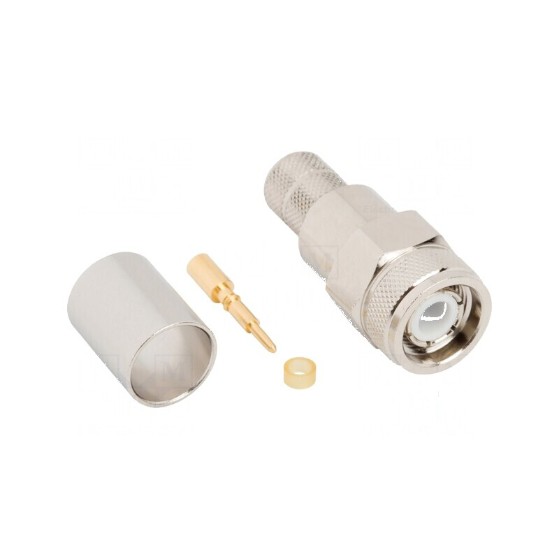Conector TNC mufă tată drept 50Ω crimpat PTFE aurit | Electronic-mag.ro | Componente Electronice