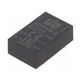 Convertor DC/DC 3W 18-36V la 12VDC și -12VDC THT | Electronic-mag.ro | Componente Electronice