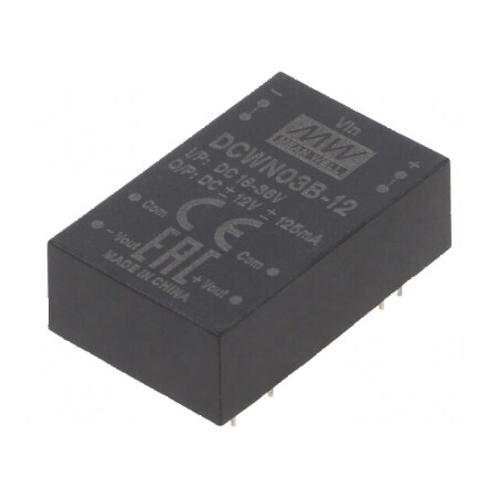 Convertor DC/DC 3W 18-36V la 12VDC și -12VDC THT | Electronic-mag.ro | Componente Electronice