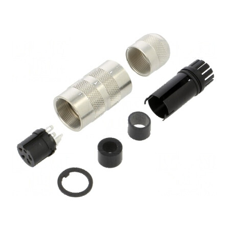 Conector M16 PIN 4 IP67 250V 6A mufă mamă lipire pe cablu | Electronic-mag.ro | Componente Electronice