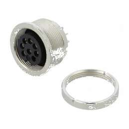 Conector M16 PIN 8 IP67 Soclu Mamă 60V 5A Lipire 18AWG Drept | Electronic-mag.ro | Componente Electronice