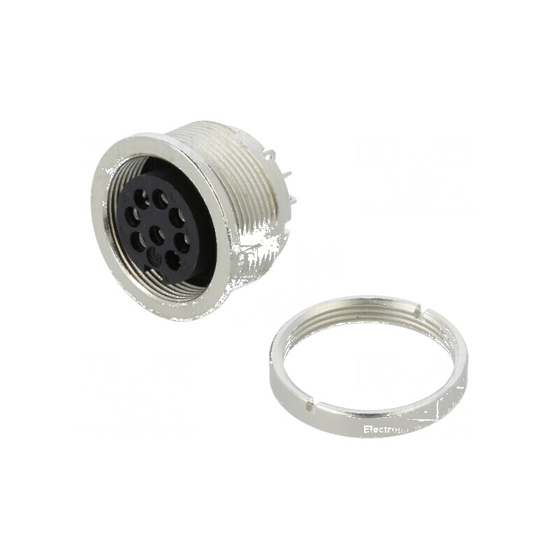 Conector M16 PIN 8 IP67 Soclu Mamă 60V 5A Lipire 18AWG Drept | Electronic-mag.ro | Componente Electronice