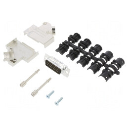 Conector D-Sub HD 26 pini tată unghi 45° lipire pe cablu gold flash | Electronic-mag.ro | Componente Electronice