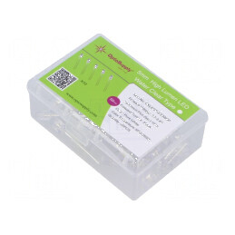 Set LED THT 5mm 50buc Alb Rece 30mA 15° în Cutie Plastic | Electronic-mag.ro | Componente Electronice