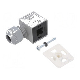 Fișă de contact IP67 alb rece/gri pentru bobină | Electronic-mag.ro | Componente Electronice