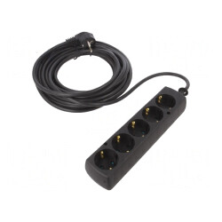 Prelungitor Schuko 5 Prize PVC Negru | Electronic-mag.ro | Componente Electronice