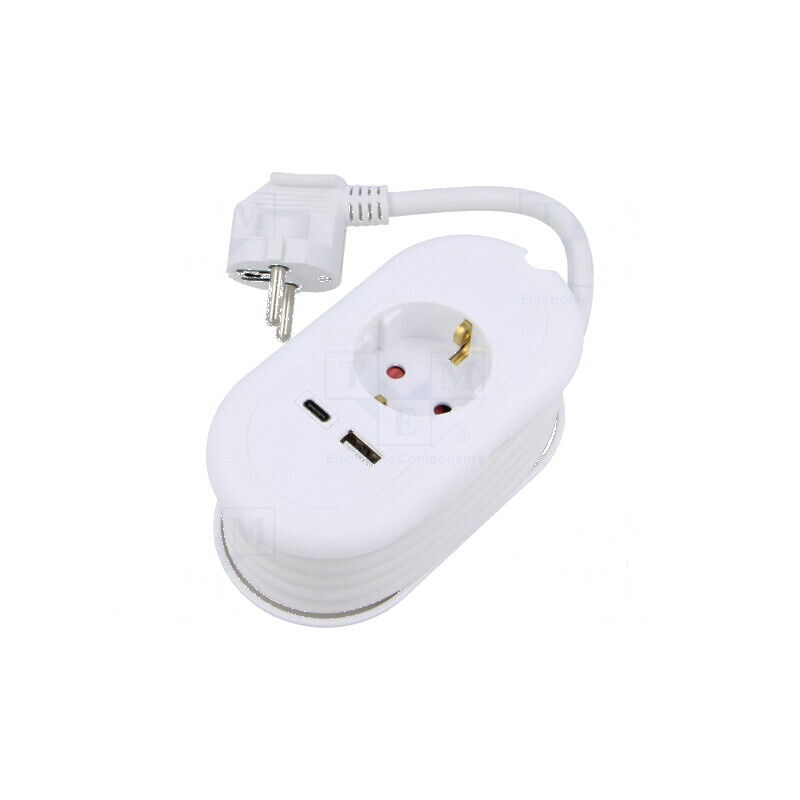 Prelungitor alimentare 3 prize PVC alb 1,5m 16A | Electronic-mag.ro | Componente Electronice Prelungitor alimentare 3 prize PVC alb 1,5m 16A | Electronic-mag.ro | Componente Electronice