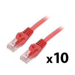 Cabluri Patch U/UTP 6 litat CCA PVC roşu 2m 26AWG - 10 buc. | Electronic-mag.ro | Componente Electronice