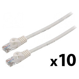 Cabluri Patch U/UTP 6 litat CCA PVC alb 2m 26AWG, pachet de 10 bucati | Electronic-mag.ro | Componente Electronice