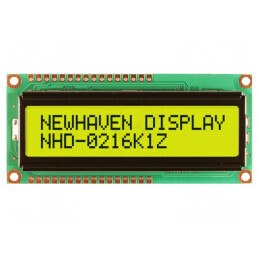 Afișaj LCD alfanumeric STN 16x2 galben-verde LED | Electronic-mag.ro | Componente Electronice