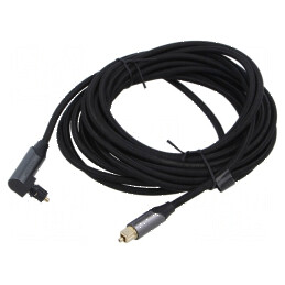 Cablu Toslink 5m, mufă aurită negru, din ambele părţi | Electronic-mag.ro | Componente Electronice