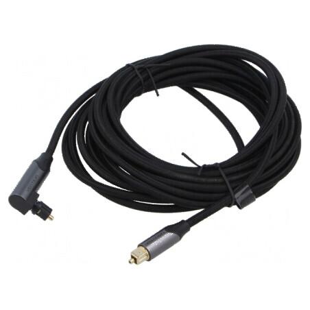 Cablu Toslink 5m, mufă aurită negru, din ambele părţi | Electronic-mag.ro | Componente Electronice