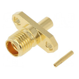 Conector SMA Soclu Mamă Drept 50Ω Lipire PTFE Aurit | Electronic-mag.ro | Componente Electronice