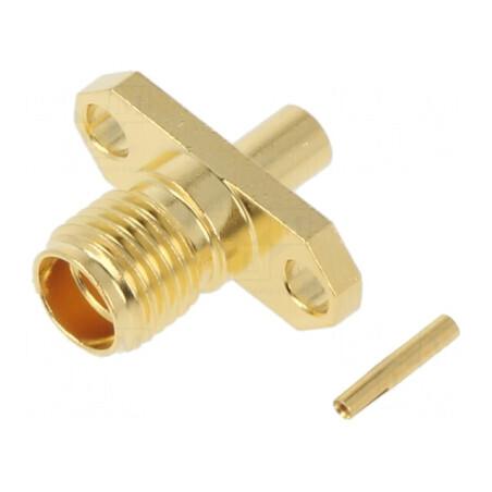 Conector SMA Soclu Mamă Drept 50Ω Lipire PTFE Aurit | Electronic-mag.ro | Componente Electronice