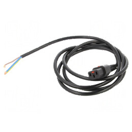 Cablu IEC C13 mamă 2m cu blocare IEC LOCK negru 10A | Electronic-mag.ro | Componente Electronice
